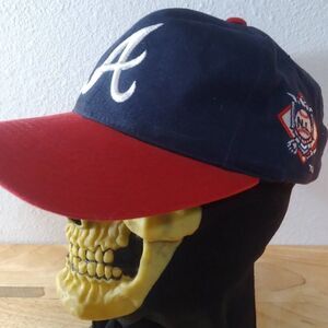Vintage 90s Atlanta Braves National League Side Logo Snap Back Hat